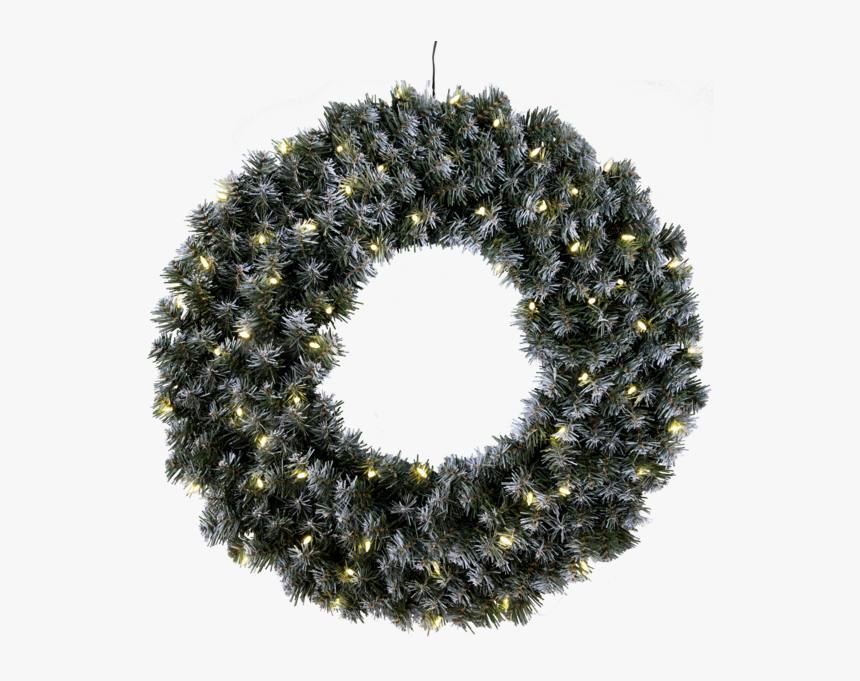 Wreath Edmonton - Julekrans Med Lys Til Døren, HD Png Download, Free Download