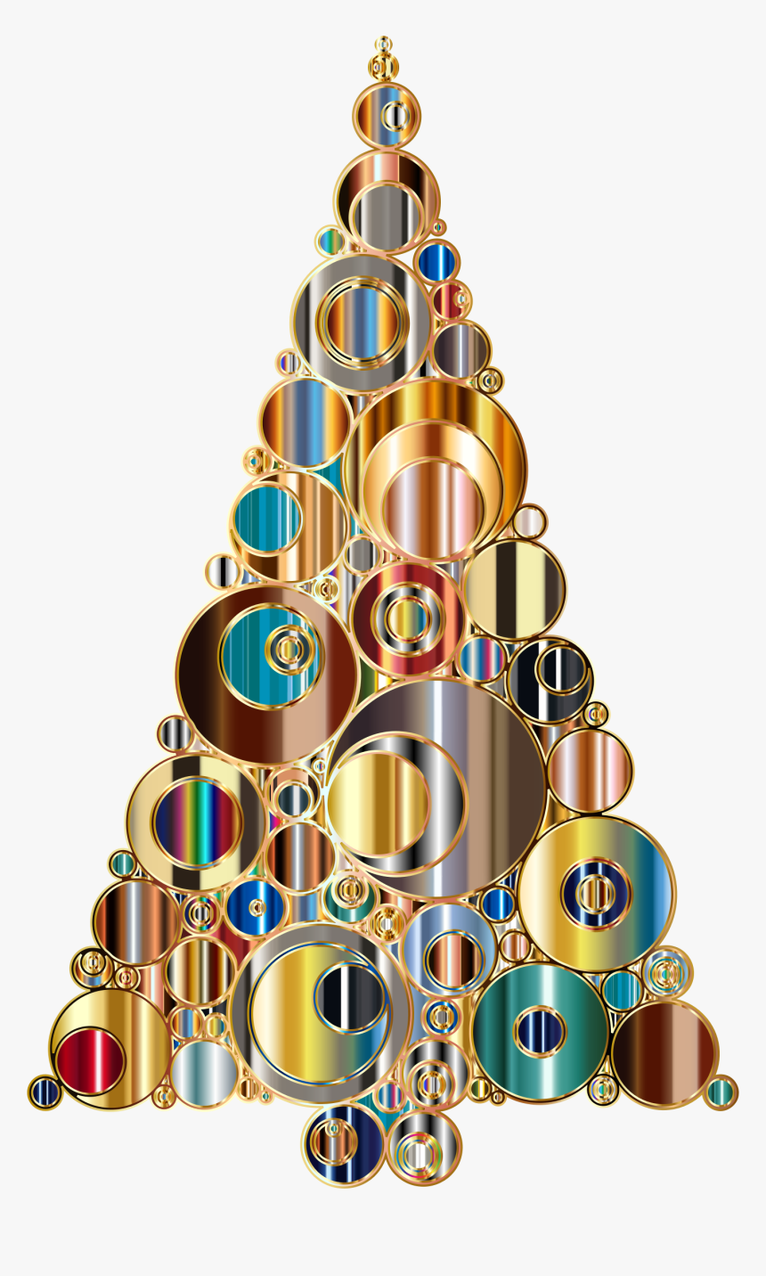 Colorful Abstract Circles Christmas Tree 6 Variation - Christmas Day, HD Png Download, Free Download