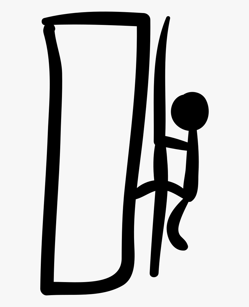 Climbing Mountain Hand Drawn Climber, HD Png Download, Free Download