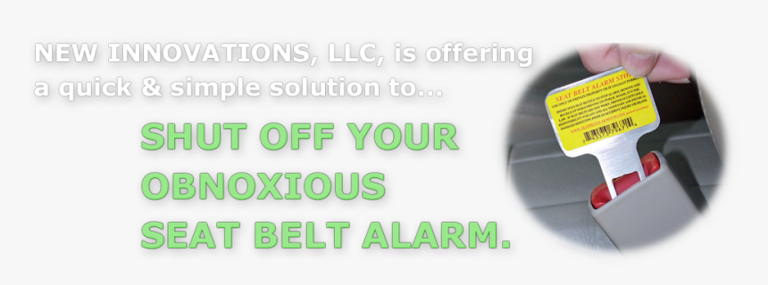 Shut Off Your Seat Belt Alarm With The Seat Belt Alarm - Printing, HD Png Download, Free Download