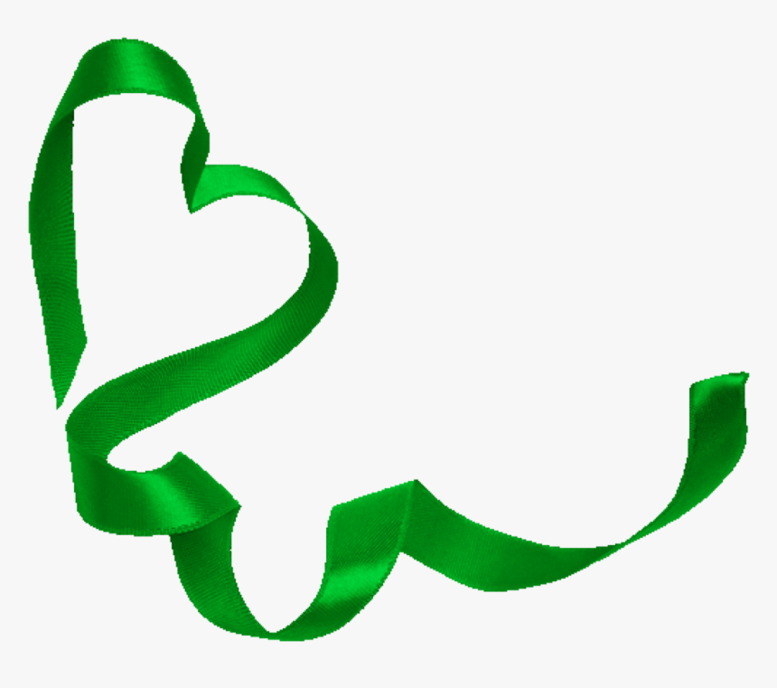 #ribbon #green #heart #freetoedit - Green Heart Ribbon, HD Png Download, Free Download