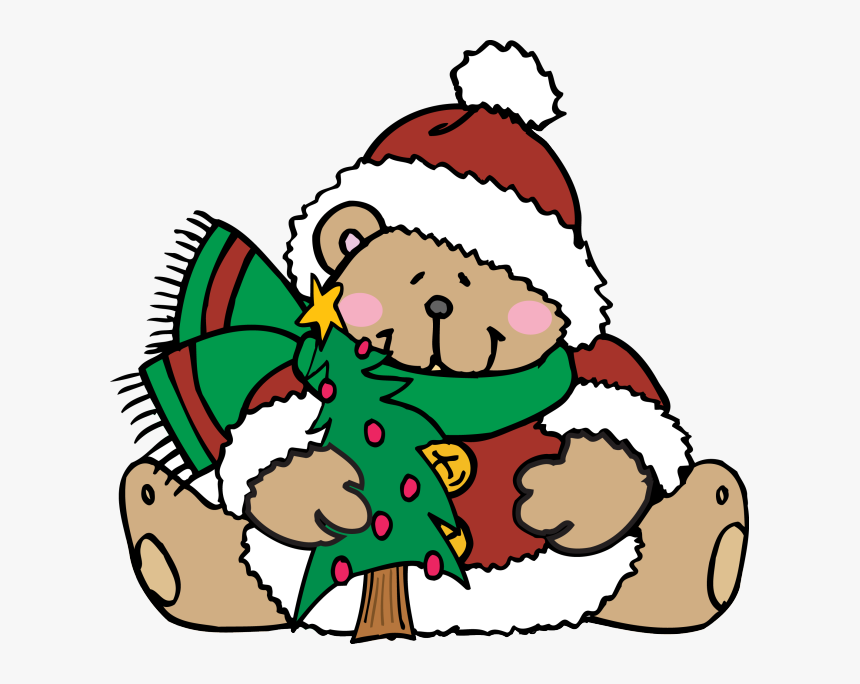 Cute Teddy Bears Dressed For Christmas - Clipart Jingle Bell Sleigh, HD Png Download, Free Download