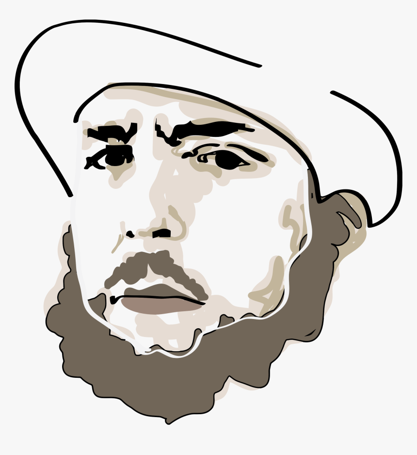 Bearded Man Portrait Clip Arts - Dessin Visage Homme Png, Transparent Png, Free Download