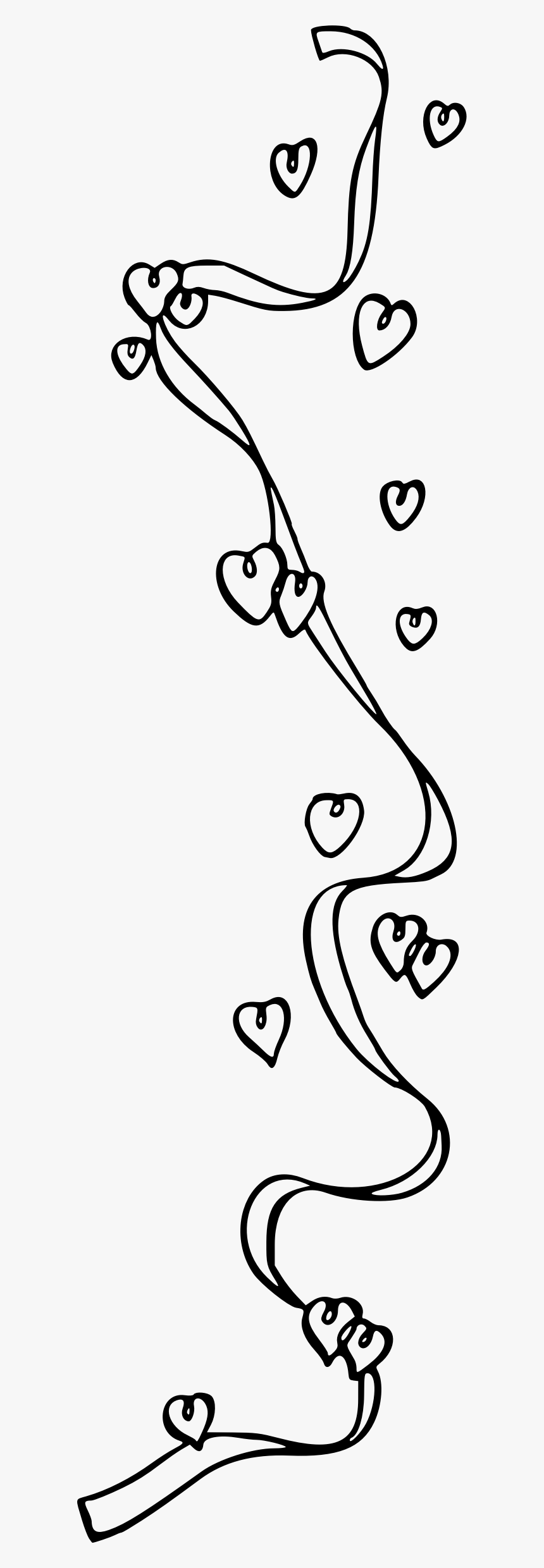 Ribbon And Hearts 1 Clip Arts - Line Art, HD Png Download, Free Download