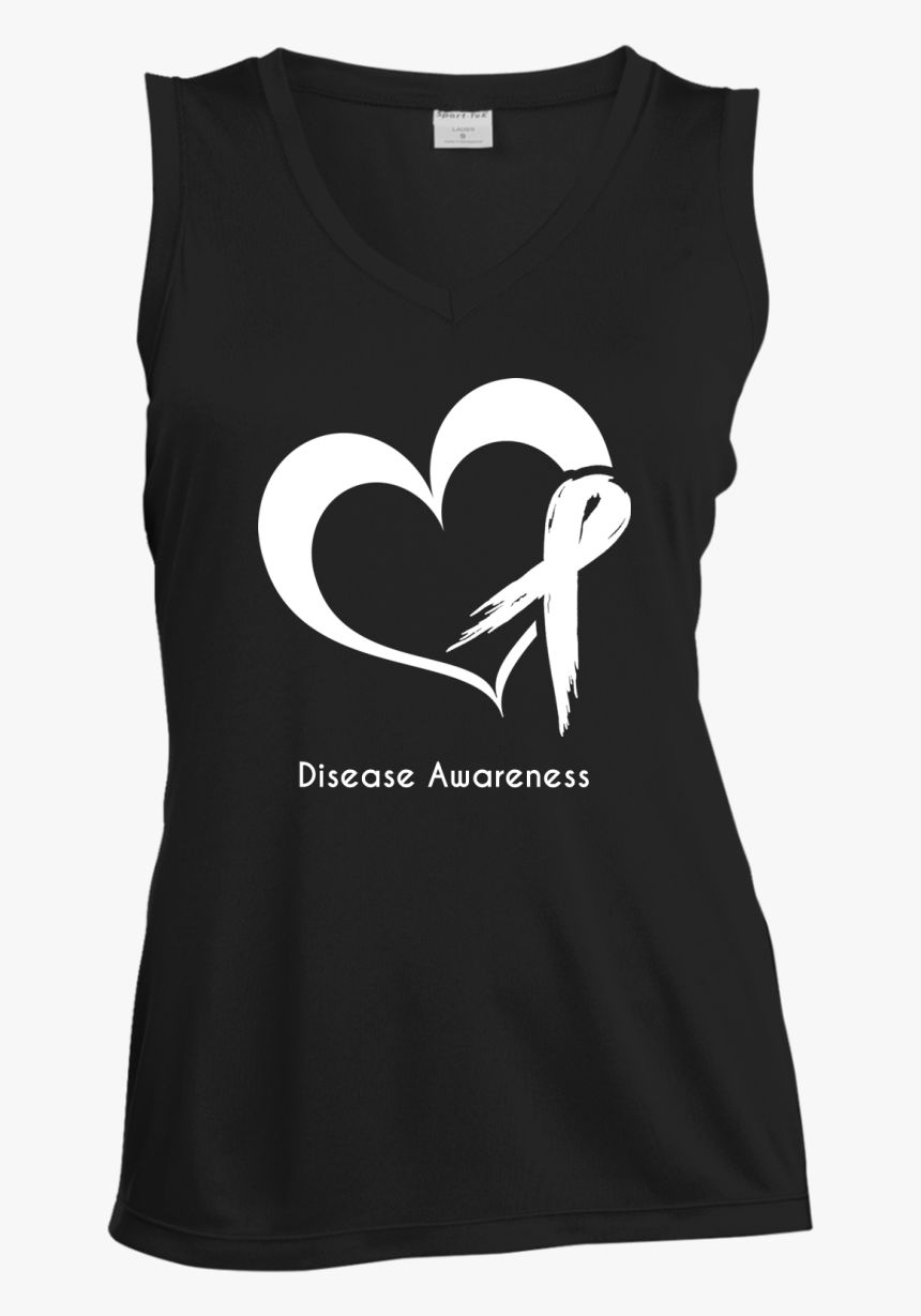 Heart Ribbon Customisable Women"s Sleeveless V-neck - Heart, HD Png Download, Free Download