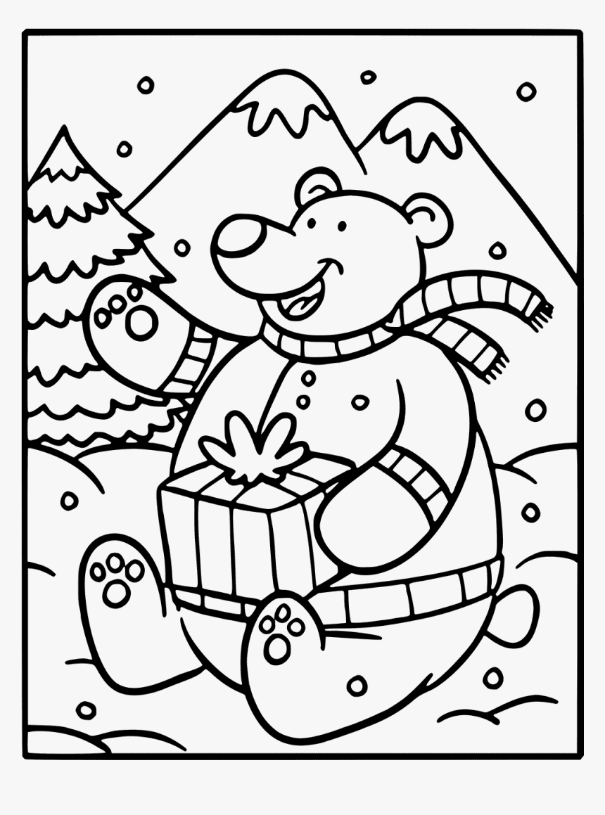 81 Coloring Pages Christmas Bear  Best HD