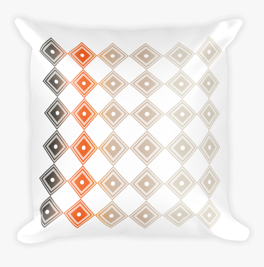 Modern Orange And Beige Coloured Square Pillow Cushion - Cushion, HD Png Download, Free Download