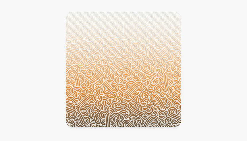 Ombre Orange And White Swirls Doodles Square Coaster - Mat, HD Png Download, Free Download