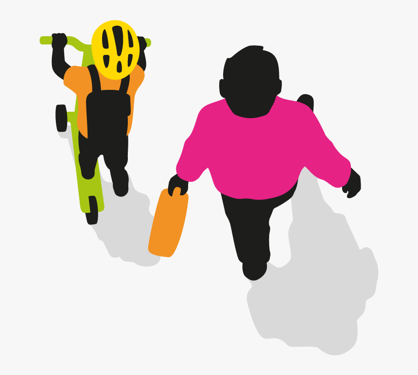 Parent And Child Scooting - Snowboarding, HD Png Download, Free Download