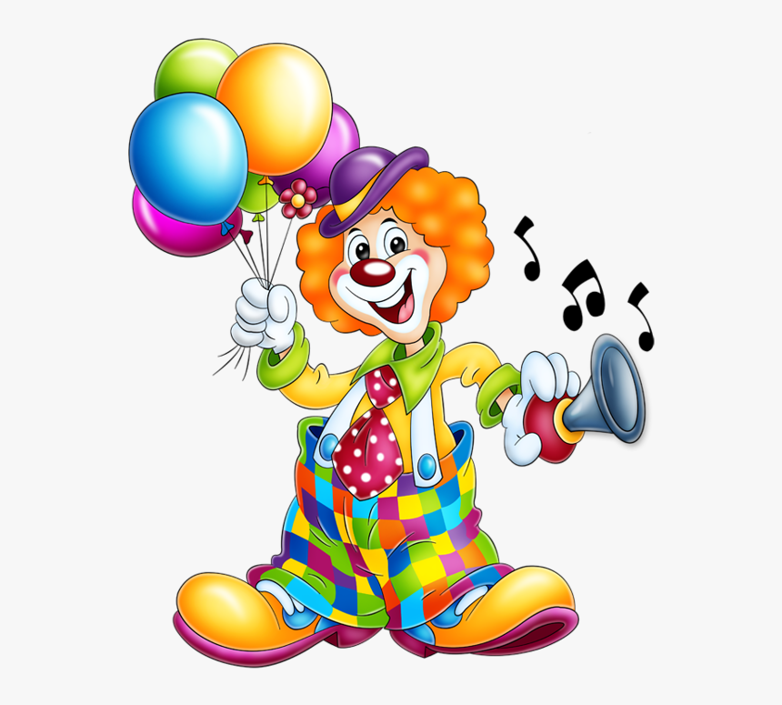 Funny Musical Party Clowns With Balloons - Fasching Clown Clipart, HD Png Download, Free Download