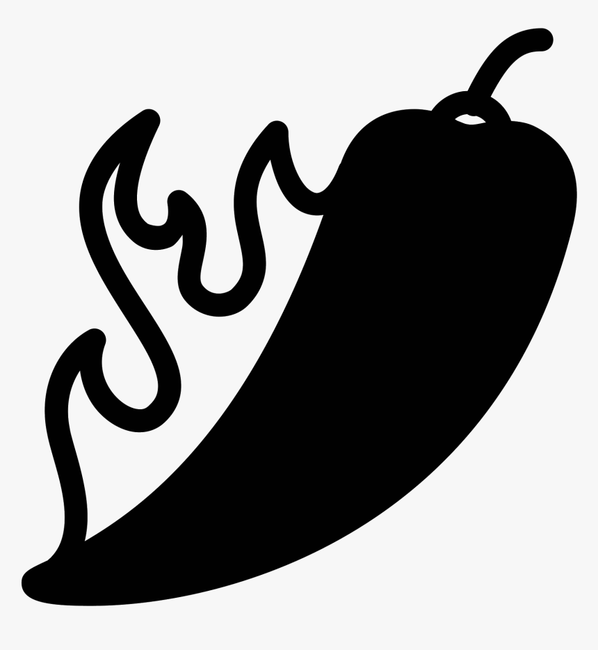Chili Pepper Filled Icon - Black And White Chile Clip Art, HD Png Download, Free Download