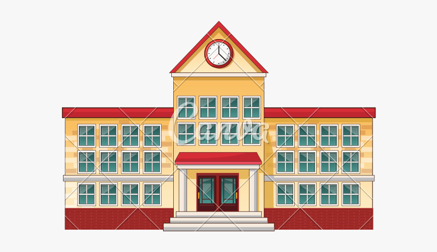 Cartoon School Building - School Building Cartoon Png, Transparent Png, Free Download