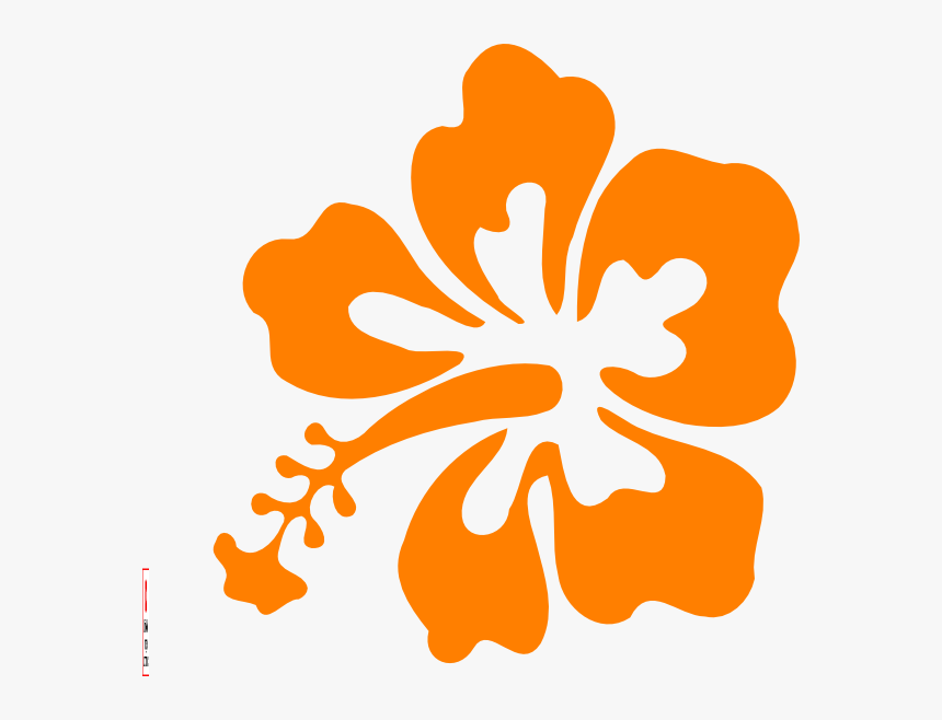 Coral Clipart Hibiscus - Orange Hibiscus Flower Clipart, HD Png Download, Free Download