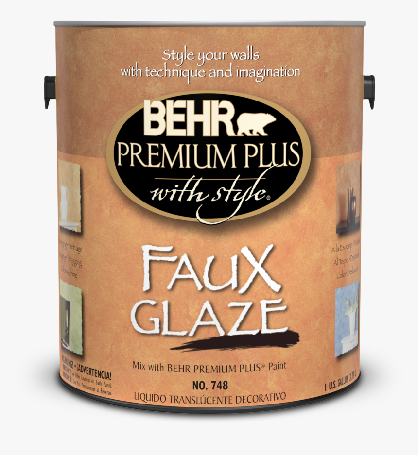 Can Of Faux Glaze - Behr Premium Plus With Style Faux Glaze Home Depot, HD Png Download, Free Download