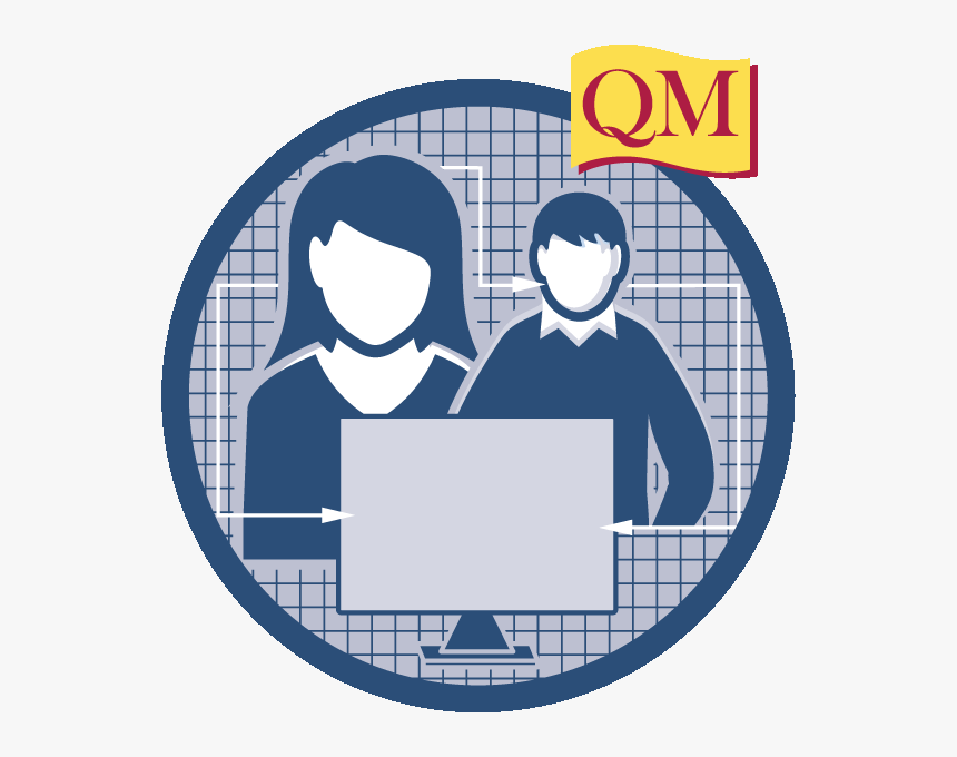 Dyob Icon, Two People And Computer Screen In A Circle - Illustration, HD Png Download, Free Download