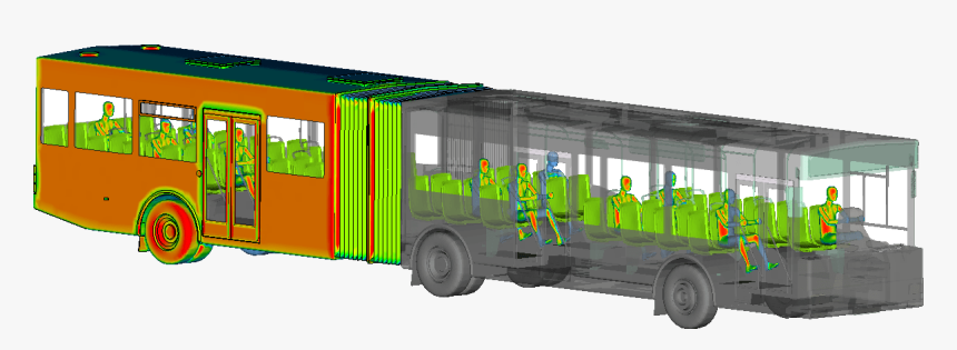 Image Of Solar Radiation On City Bus With Passengers - Air Conditioning Bus Inside, HD Png Download, Free Download