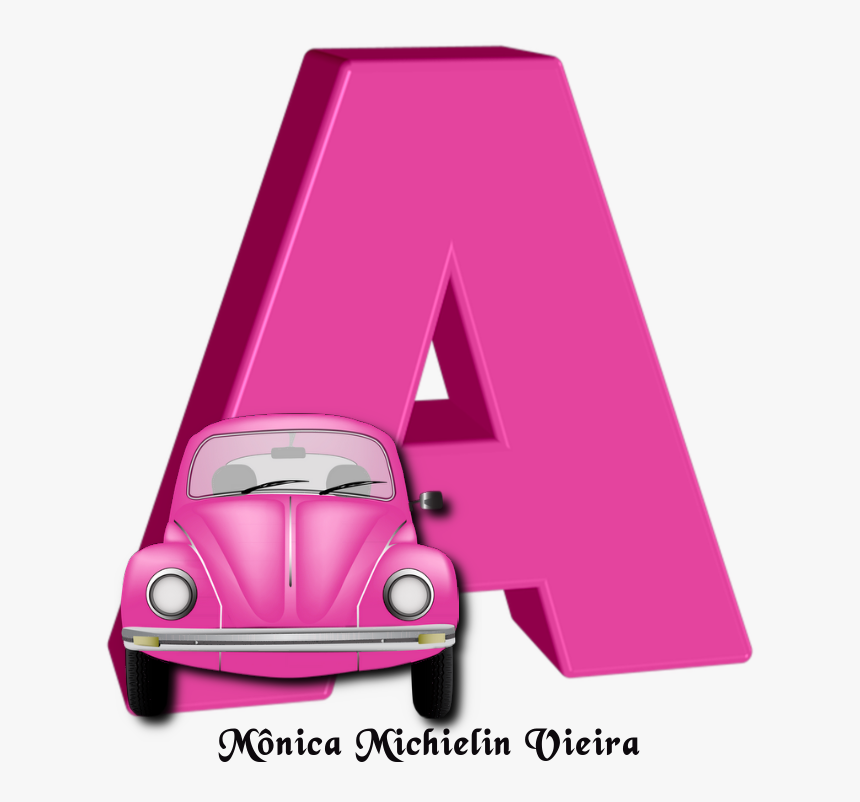 Vintage-car - Alfabeto Fusca Rosa, HD Png Download, Free Download