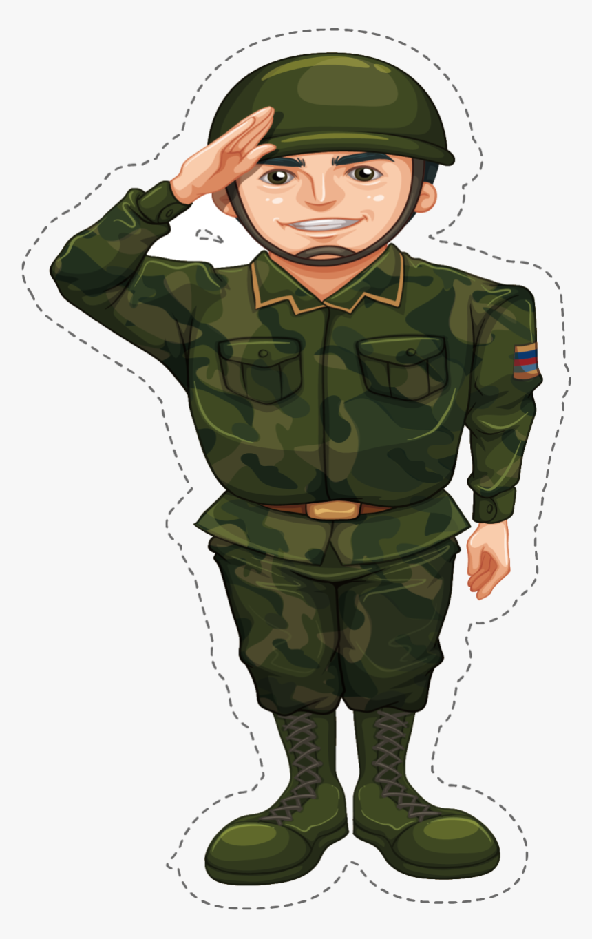 Soldier Military Clipart Army Camouflage Doing The - Hand Salute, HD Png Download, Free Download