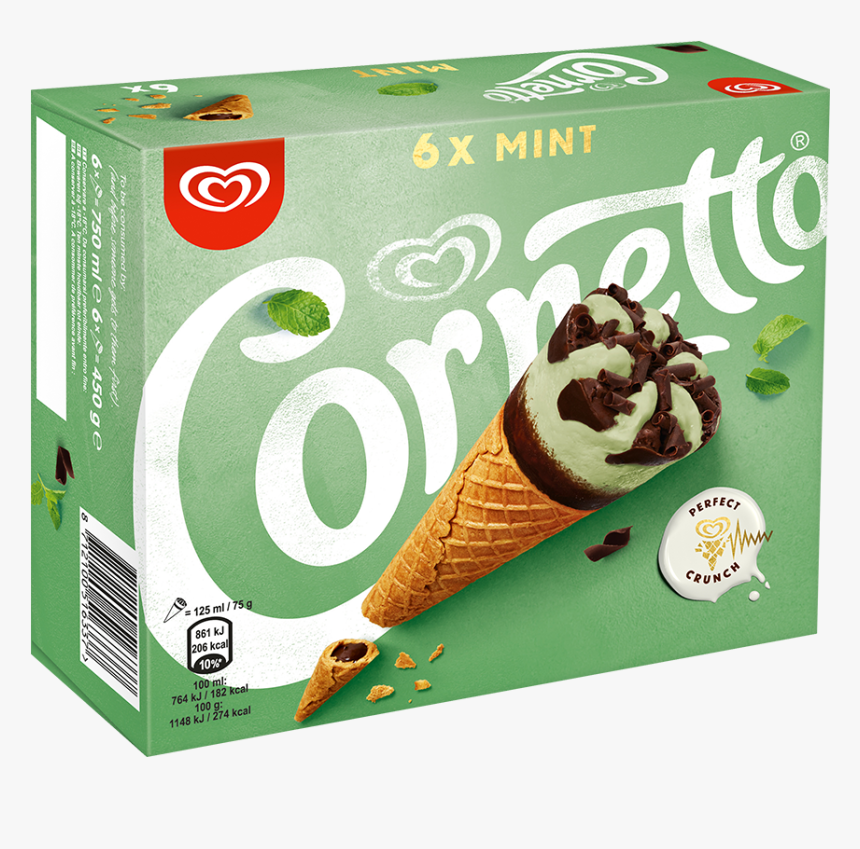 Cornetto Mint Ice Cream Cones 6 X 90ml - Corneto Classico, HD Png Download, Free Download