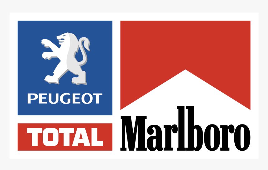 Peugeot Total Marlboro Team Logo Png Transparent - Marlboro Peugeot Total Logo, Png Download, Free Download