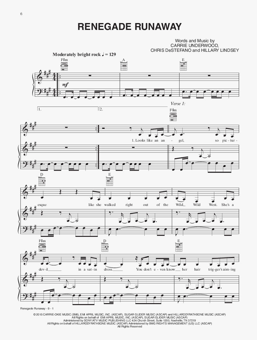Product Thumbnail - Dirty Laundry Carrie Underwood Free Sheet Music, HD Png Download, Free Download