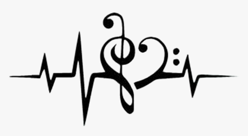 Heartbeat With Music Notes Clipart , Png Download - Heart ...