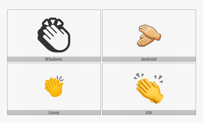 Clapping Hands Sign On Various Operating Systems - Illustration, HD Png ...