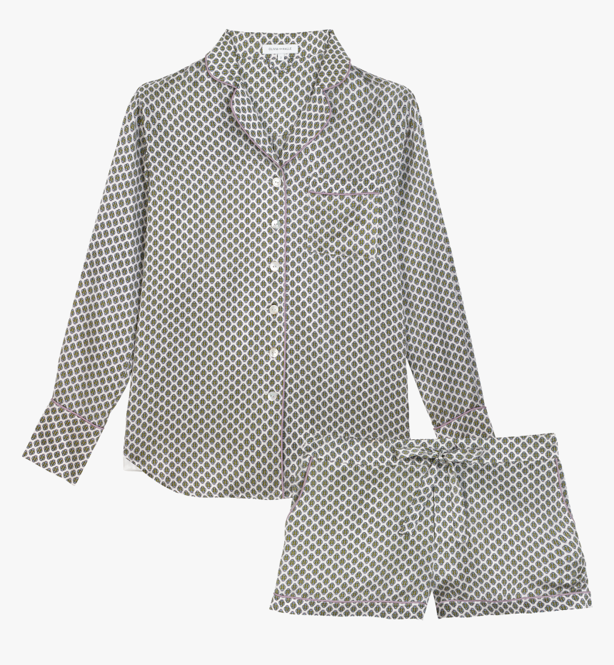 Blouse Pajamas Silk Nightwear Nightshirt - Polka Dot, HD Png Download, Free Download