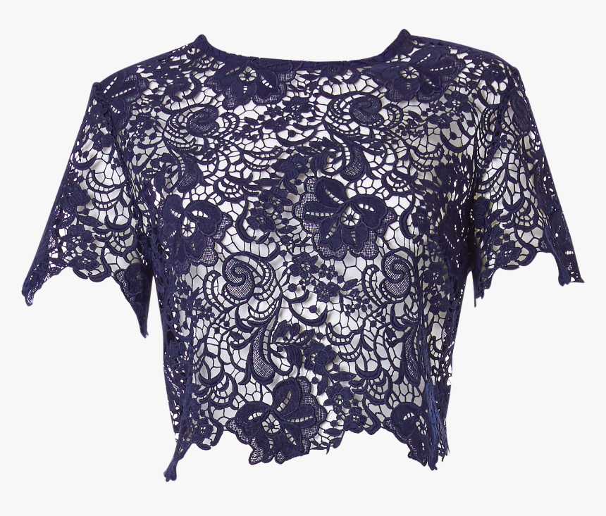 Piq Top Anina Midnightblue Guipurelace - Blouse, HD Png Download, Free Download