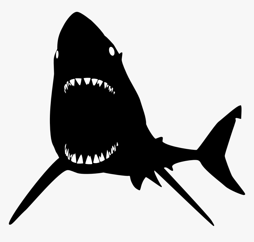 Blue Shark Mouth - Black And White Shark Png, Transparent Png, Free Download