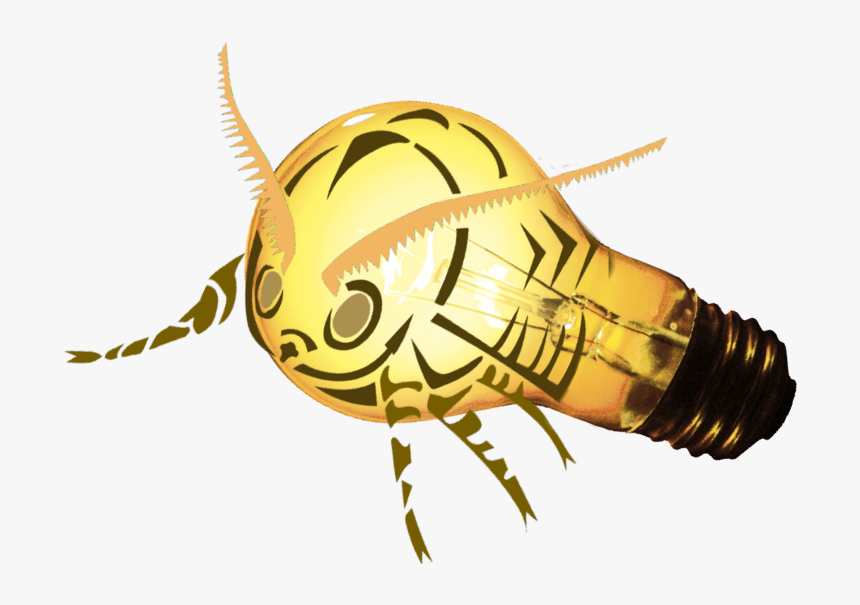 Lightbulb Bug Bee Lightningbug Yellow - Light Bulb Animation, HD Png Download, Free Download