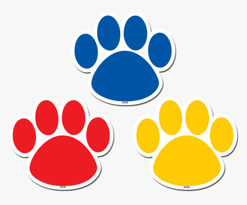 Transparent Paw Print Border Clipart - Colorful Paw Prints, HD Png Download, Free Download