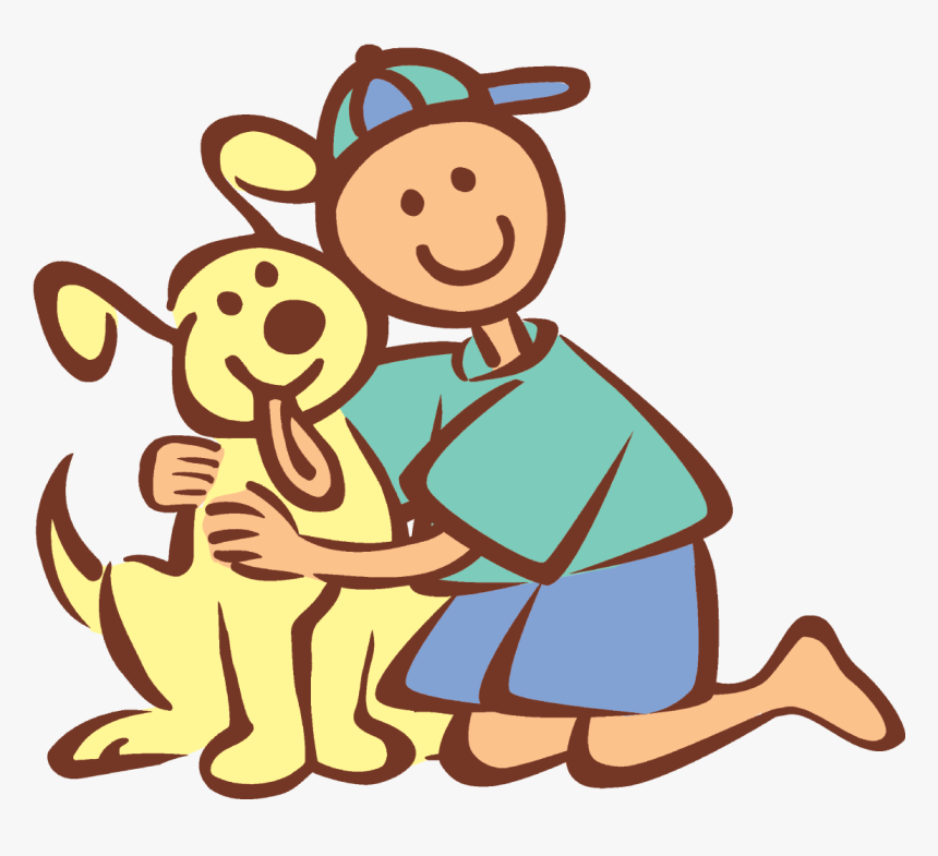 Friends Hug Clipart - Dog And Person Clipart, HD Png Download, Free Download