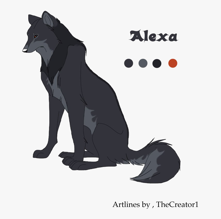 Female Wolf Png High-quality Image - Black Female Wolf Drawing, Transparent Png, Free Download