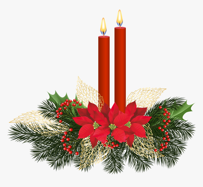 Christmas Candles Png Clip Artu200b Gallery Yopriceville - Transparent Christmas Candles Clipart, Png Download, Free Download