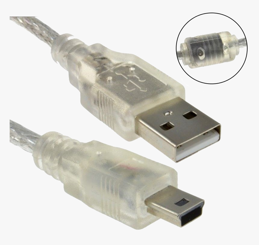 Clear Mini Usb Cable, HD Png Download, Free Download