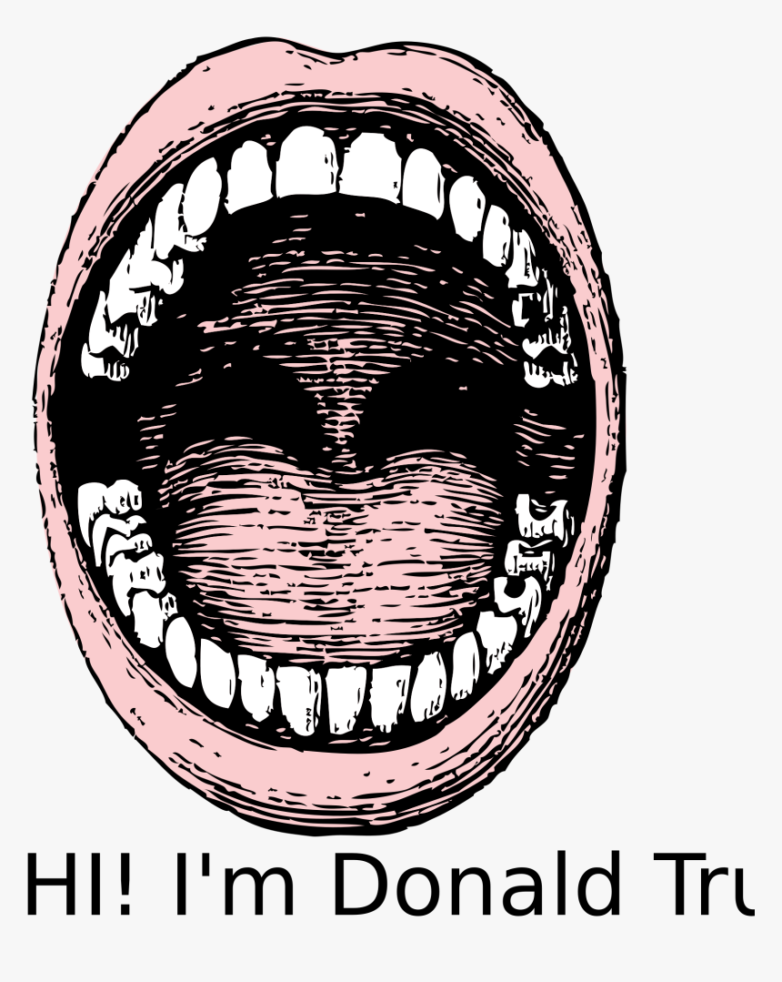 The Mouth Clip Arts - Open Mouth Drawing With Teeth, HD Png Download, Free Download