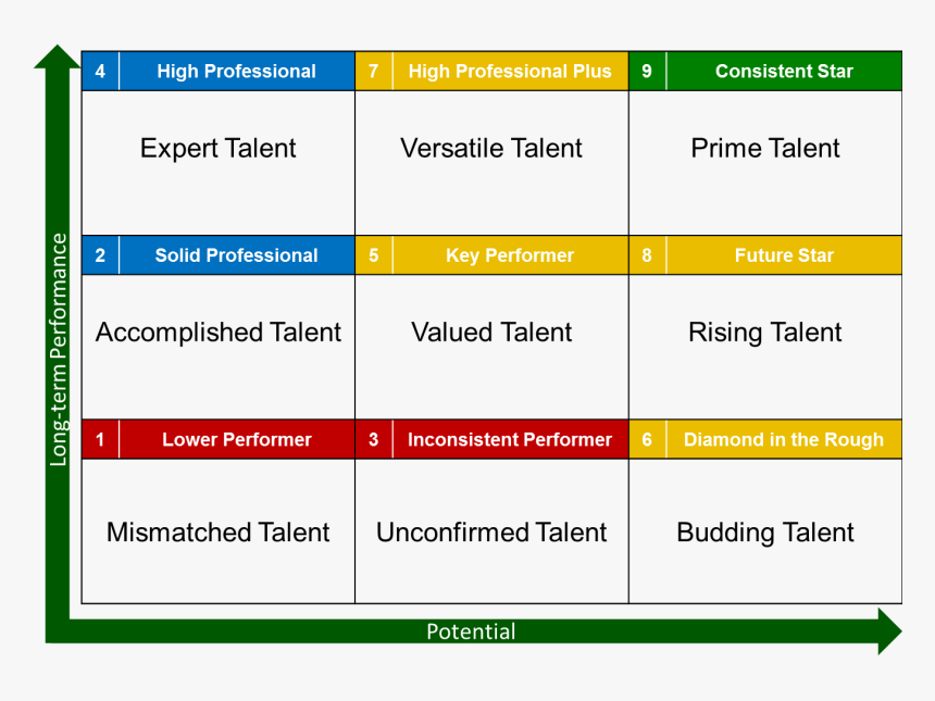 Succession Planning Template Colomb Christopherbathum - 9 Cell Talent Matrix, HD Png Download, Free Download