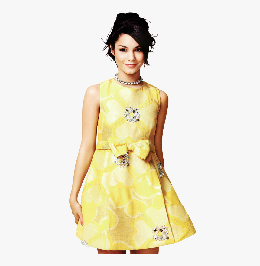 Cute - Vanessa Hudgens In Yellow Dress, HD Png Download, Free Download