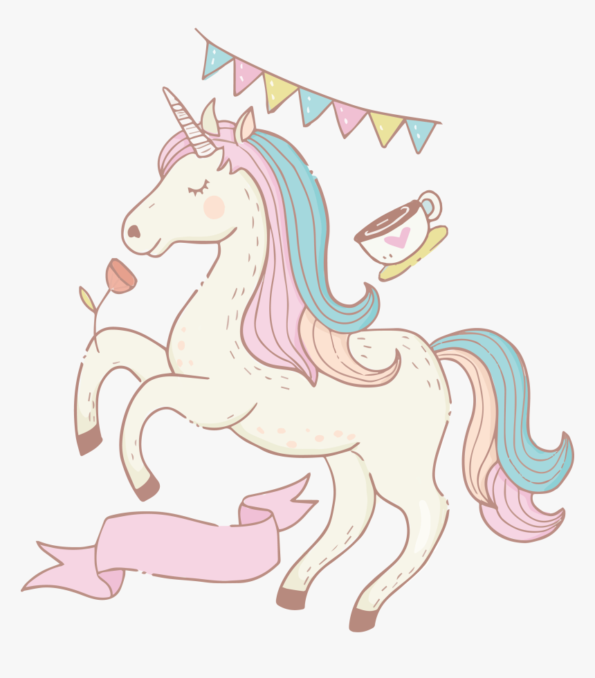 Painted Hand Illustration Unicorn Free Transparent - Mane, HD Png Download, Free Download