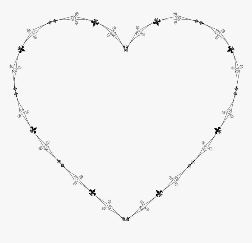Heart,angle,symmetry - Barbed Wire Heart Transparent, HD Png Download, Free Download