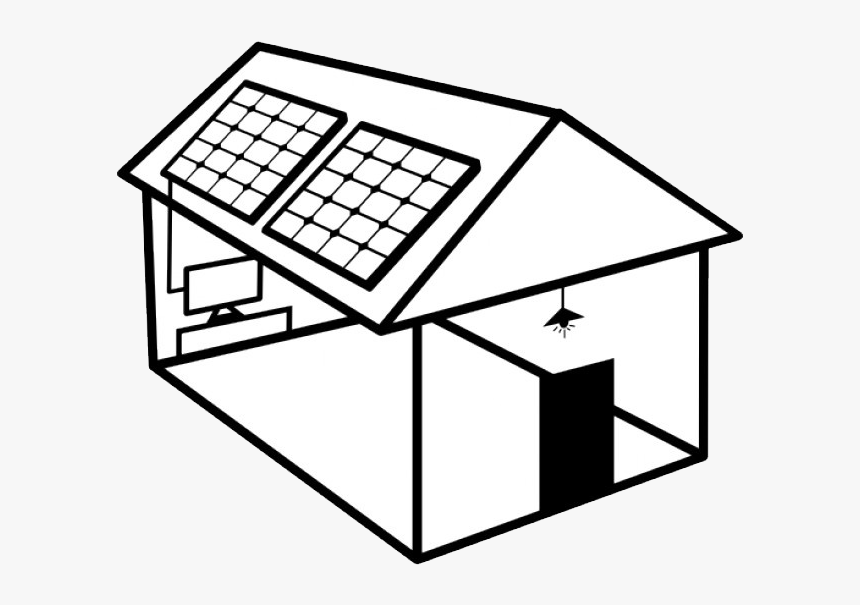 Casas Con Paneles Solares Para Colorear Clipart , Png - Solar Panel On Drawing, Transparent Png - kindpng