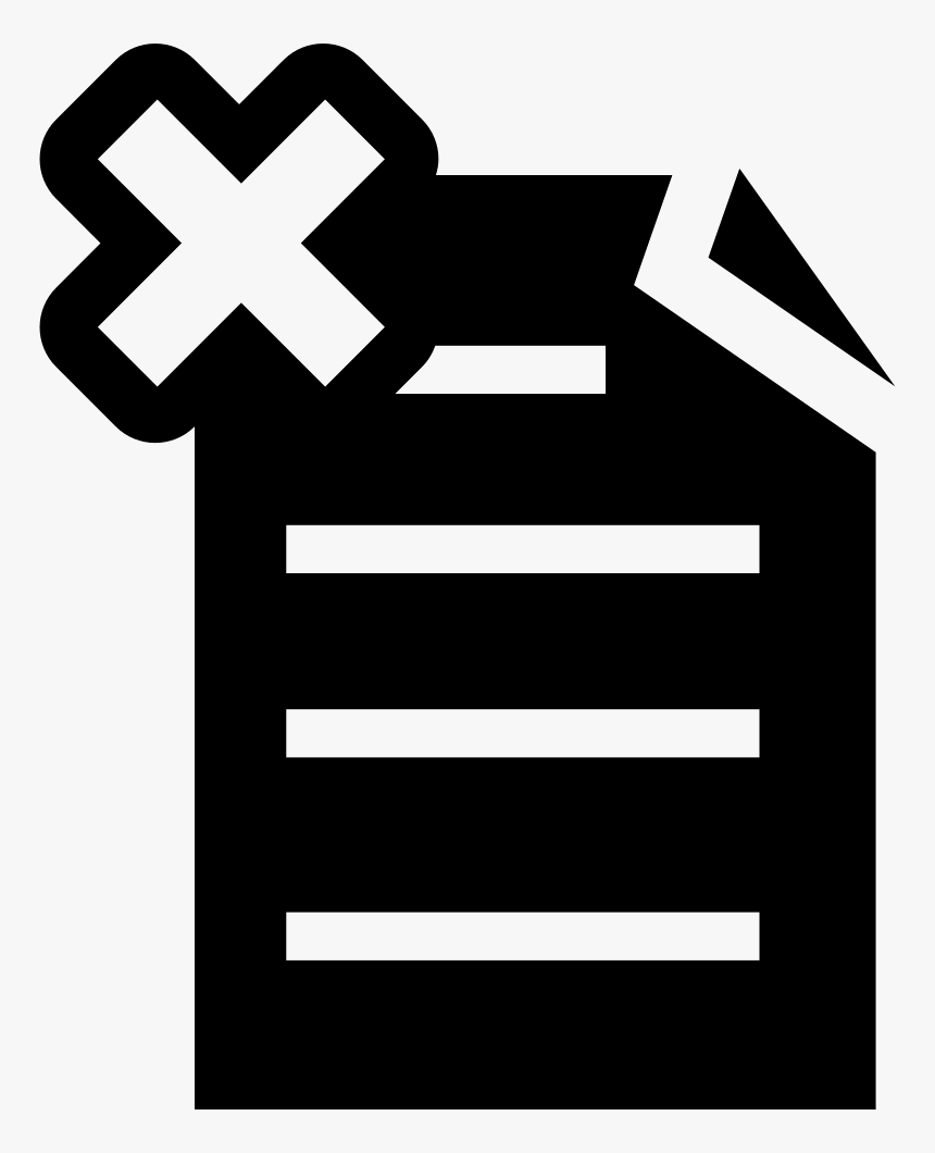 Delete File Symbol Of Paper Sheet With Text - Papel Tachado Png, Transparent Png, Free Download