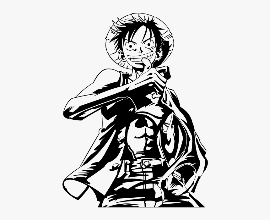 Vectorial Drawing Black And White One Piece Vector Art Hd Png Download Kindpng