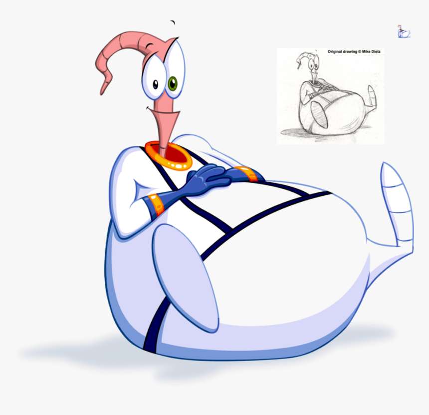 Worms Clipart Fat Worm - Fat Earthworm Jim, HD Png Download, Free Download