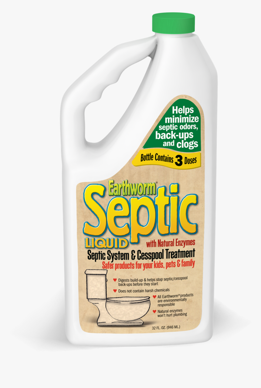 Earthworm® Liquid Septic System & Cesspool Treatment - Bottle, HD Png Download, Free Download