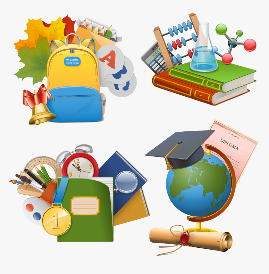 Cartoon School Supplies Png, Transparent Png, Free Download