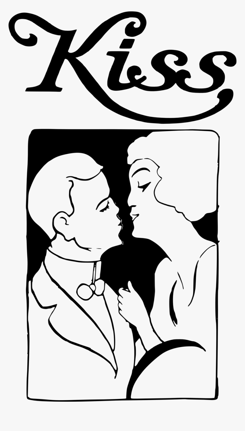 Pareja Besandose Blanco Y Negro, HD Png Download, Free Download