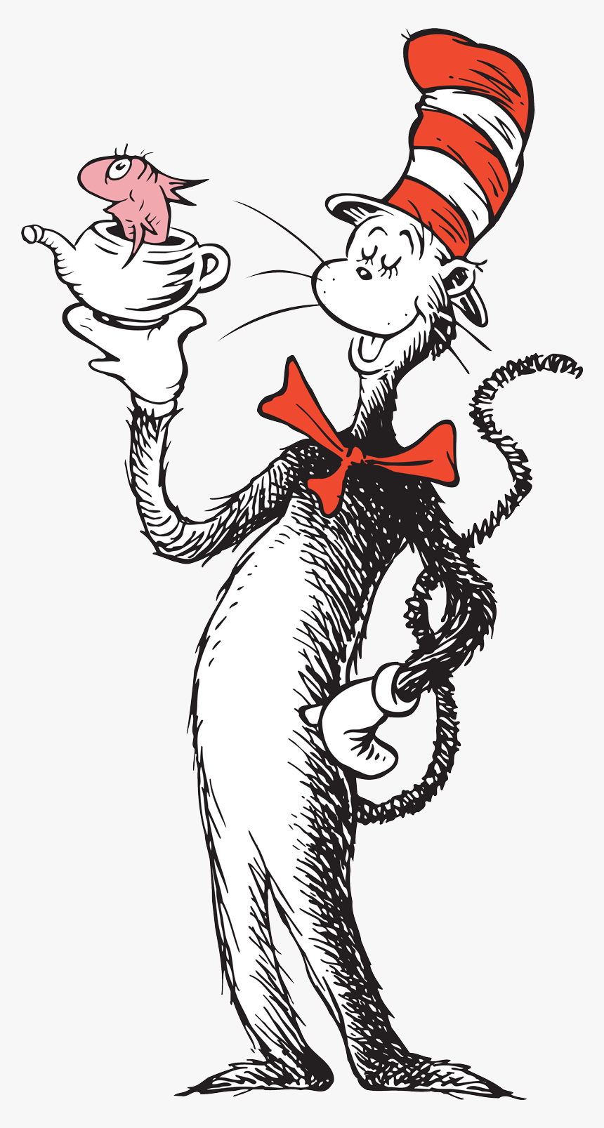Transparent Dr Seuss Fish Png - Cat In The Hat And Fish, Png Download, Free Download