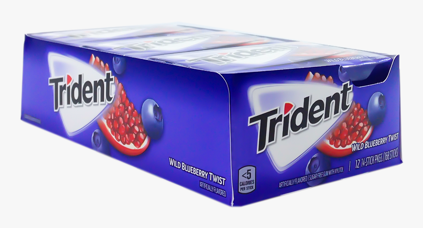 Trident Sugarfree Gum Wild Blueberry Twist 14 Stick - Pomegranate, HD Png Download, Free Download